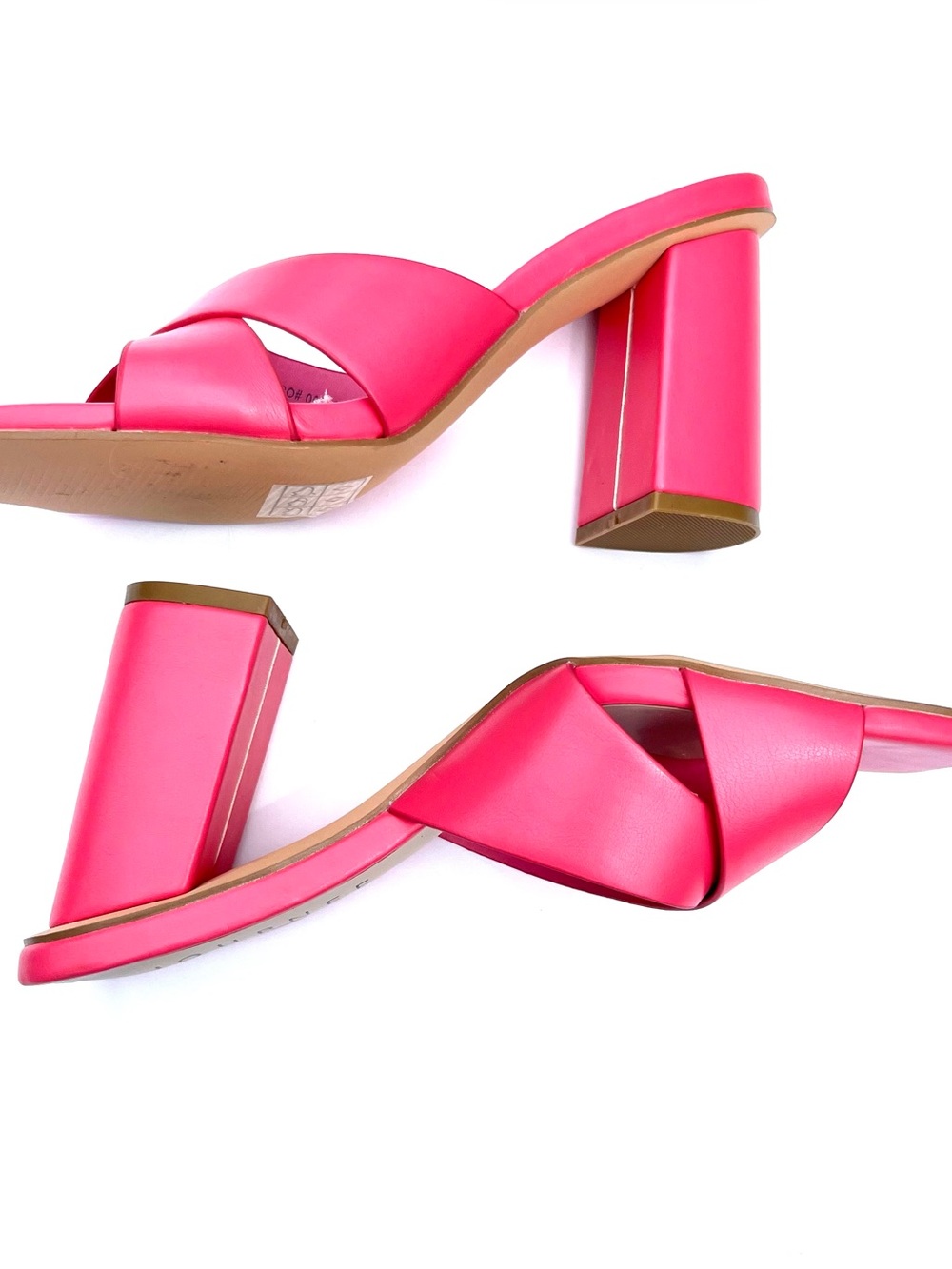 Hot Pink Block Heel Slide Sandals - Women's 7.5